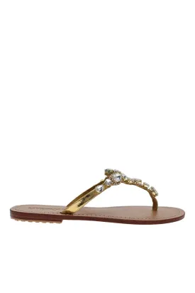 Gold Crystal Embellished Sandals