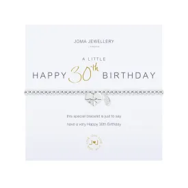 A Little 'Happy 30th Birthday' Bracelet | Silver Plated