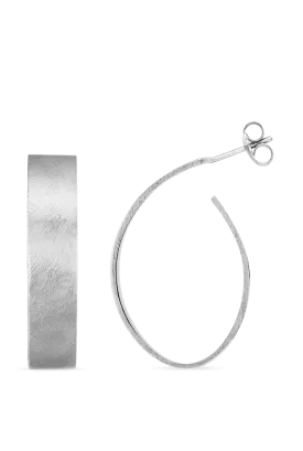 Apple Pip Hoop Earrings, Silver