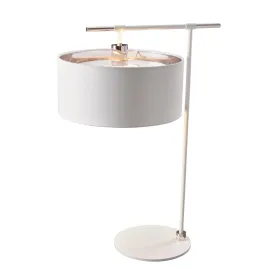 Balance 1 Light White & Polished Nickel Table Lamp - Elstead