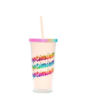 Deluxe Optimism Ban.Do Sip Sip Tumbler with Straw