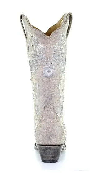 CORRAL A3521 WEDDING COLLECTION MARIA AGED IVORY CRYSTAL BOOT