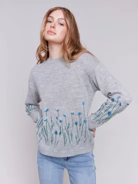 Embroidered Flower Sweater