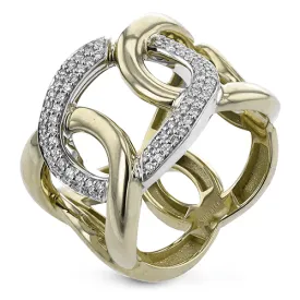 Fashion Ring In 18k Gold With Diamonds