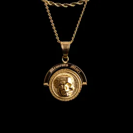 'Memento Mori' - Double Sided Pendant ( Gold )