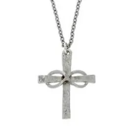 St Justin Pewter Pendant An Infinity Knot Cross