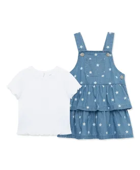 Star Woven Jumper Dress Set - Toddler (2T-4T)