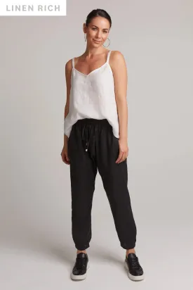 Studio Relaxed Linen Pant | Ebony