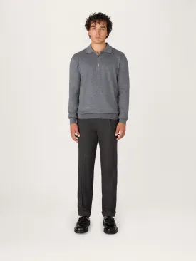 The Lightweight Easy Zip Sweater || Grey | Merino Wool