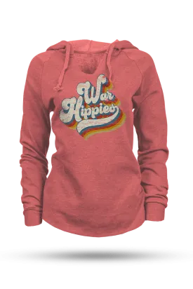 War Hippies Retro - Lightweight Women's V-Neck Hoodie